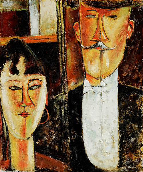Bride and Groom - Amedeo Modigliani Paintings
